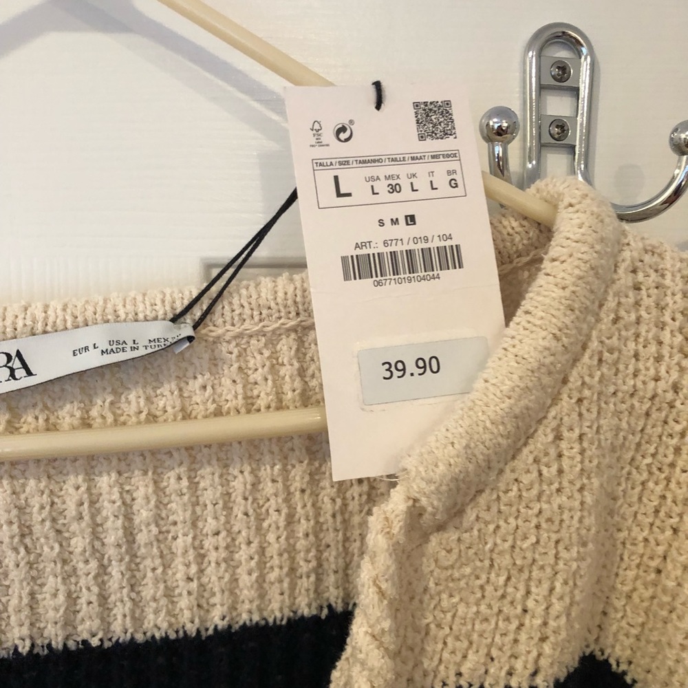 NWT Zara Striped Knit Sweater - Picture 3 of 4